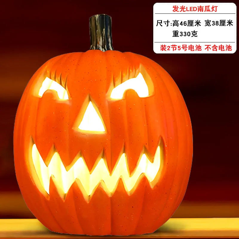 1Pc Decorative Pumpkin Halloween Props Lantern Decor Pumpkin Decoration Pumpkin Light Outdoor Halloween Decoration
