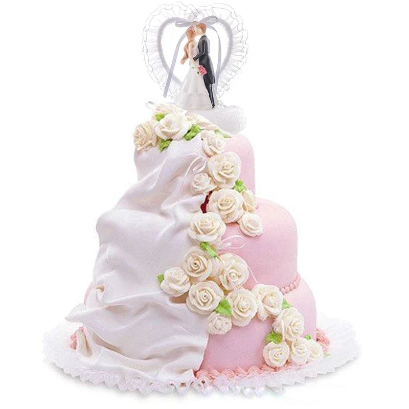 Bride & Groom Resin Wedding Cake Topper – Romantic Couple Figurine for Wedding, Engagement, Anniversary & Valentine’s Day