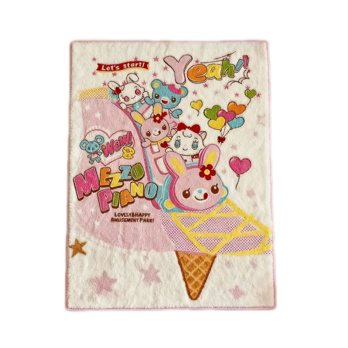 Japanese Cartoon Plush Bedside Rug, Soft Polyester Floor Mat for Bedroom, Living Room, Sofa & Coffee Table, Cute All-Season Home Decor Carpet