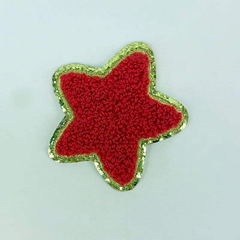 Red Letter Sticker Patches 5.5cm, Embroidered Chenille Alphabet Appliques for Clothing, Jackets & Bags, Stick-On DIY Fabric Accessories
