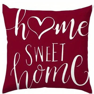 Home Sweet Home Decorative Pillow Cover, Geometric Floral Cushion Case for Sofa, Bedroom, Living Room, Office & Car Decor