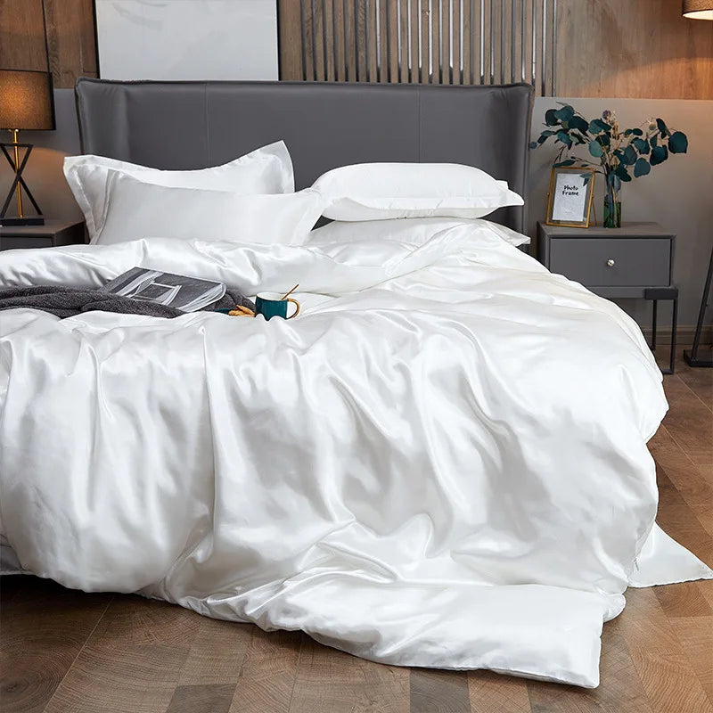 Luxury Jacquard Duvet Cover Set – Soft Microfiber Bedding Set with Fitted Sheet & Pillowcases, Black, Green & White