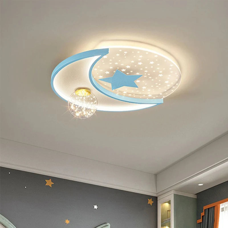 Cute Kids LED Ceiling Light, Modern Star Design Ceiling Lamp with 3-Color Lighting for Girls’ Bedroom, Nursery, Study & Children’s Room Decor