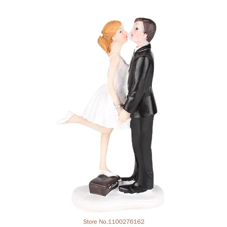 Funny Bride & Groom Wedding Cake Topper – Romantic Resin Couple Figurine Decoration, 8–15cm, Customizable