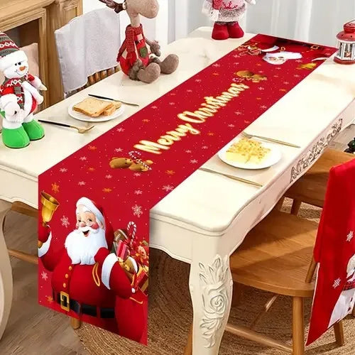Christmas Table Runner 33×180cm, Merry Christmas Holiday Table Decor, Festive Xmas Table Cover for Home, Party, New Year 2027 & Seasonal Celebrations