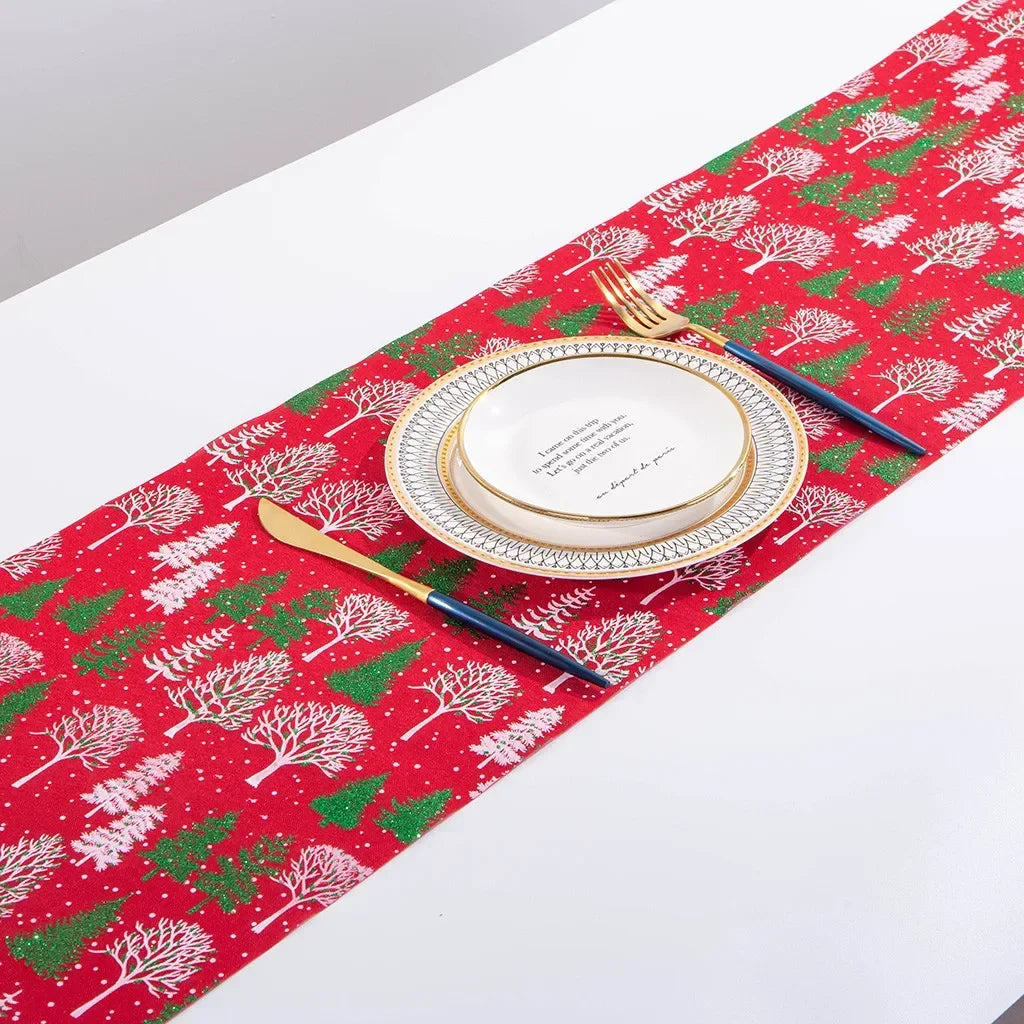 Christmas Table Runner with Embroidered Snowflakes, White Festive Holiday Tablecloth 28×270cm, Rustic Christmas Dining Table Decor for Home, Party, Wedding & Dinner