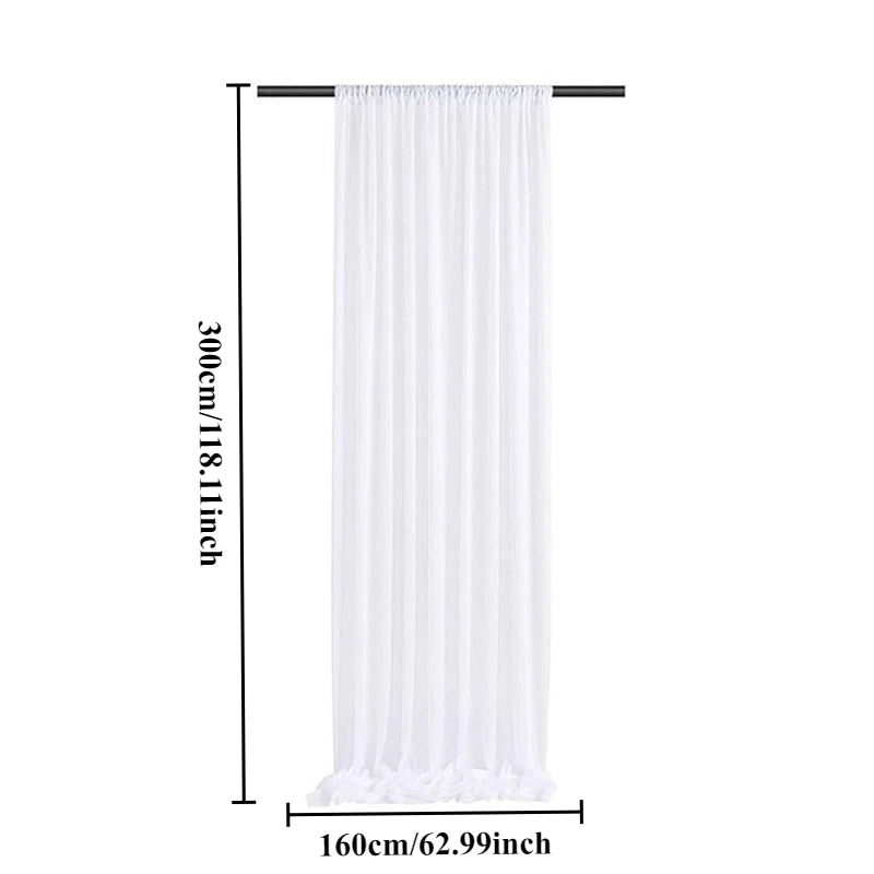 White Sheer Tulle Curtain, 1-Panel Transparent Polyester Window Curtain for Living Room, Bathroom & Door, Classic Home Decor & Photography Backdrop