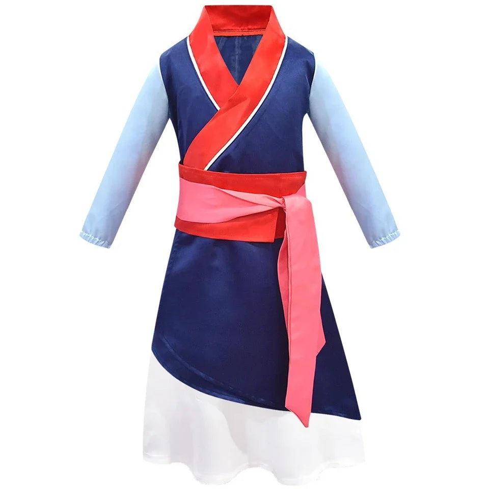 New Movies Halloween Hua Mulan Costume Christmas Girls Mulan Dress Traditional Chinese Clothes Mulan Hair Sword