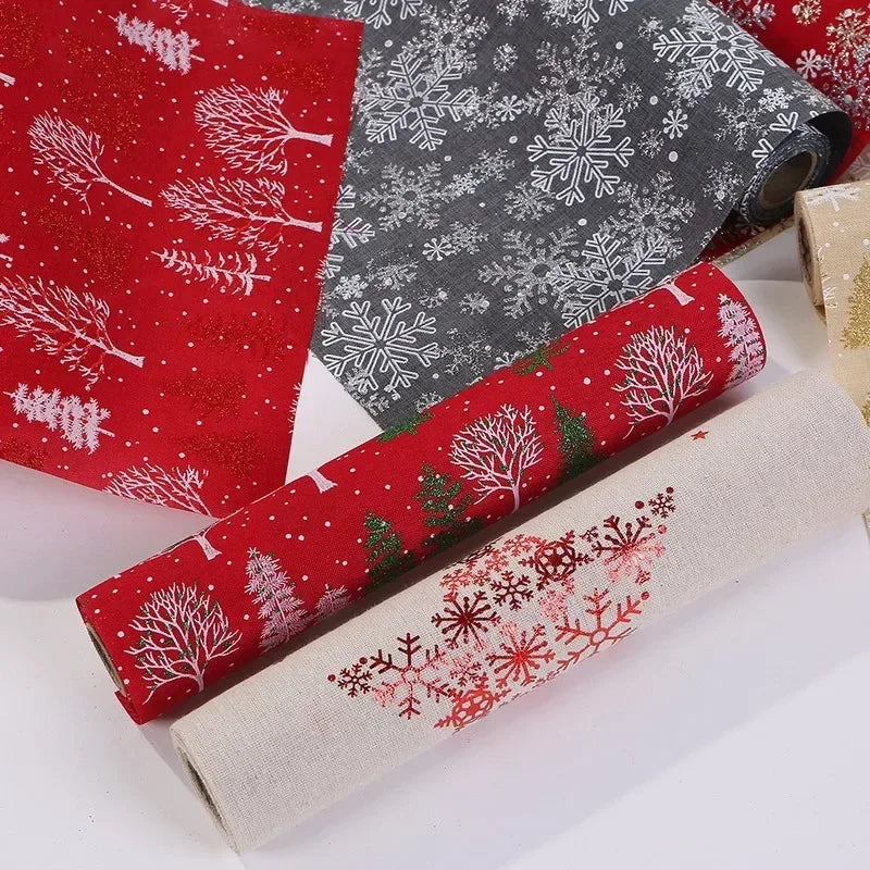 Christmas Table Runner with Embroidered Snowflakes, White Festive Holiday Tablecloth 28×270cm, Rustic Christmas Dining Table Decor for Home, Party, Wedding & Dinner
