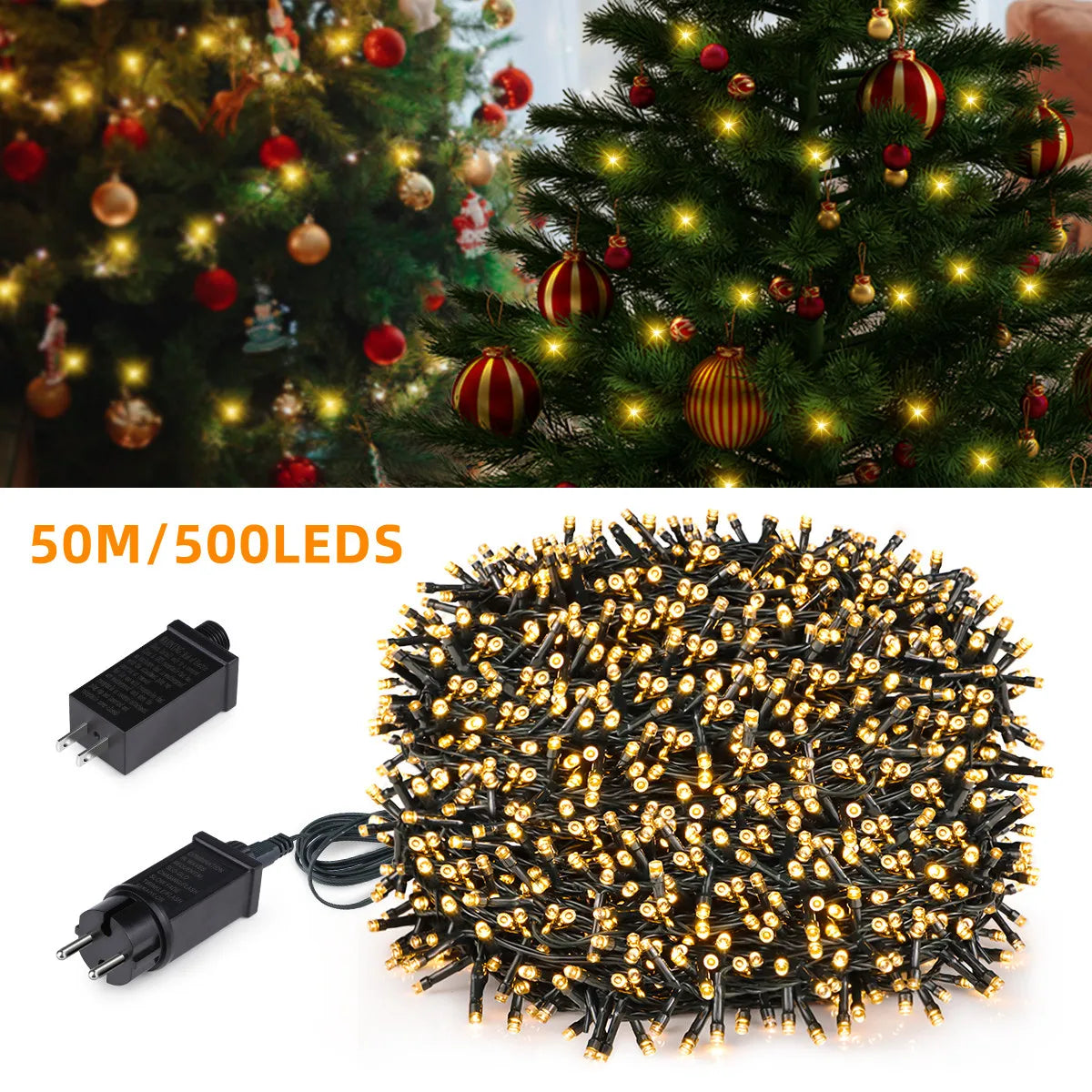 10M-100M LED String Lights, Waterproof Outdoor Fairy Lights, 24V Christmas Lights for Wedding, Party & Courtyard Decor
