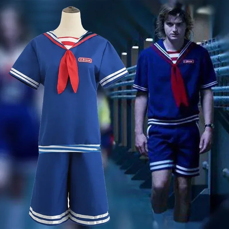 Halloween C.Steve Harrington Cosplay Costume for Adults, Shirt, Pants, Hat, Icing, Carnival Party
