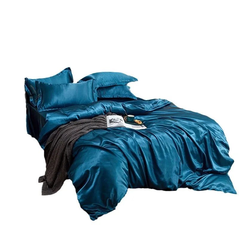 Luxury Jacquard Duvet Cover Set – Soft Microfiber Bedding Set with Fitted Sheet & Pillowcases, Black, Green & White