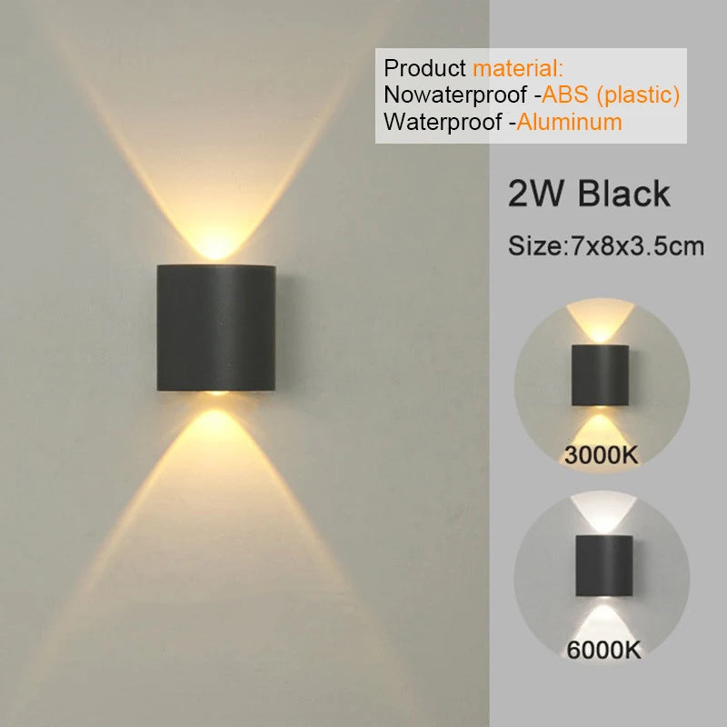 Modern LED Wall Sconce, Up & Down Wall Mount Light with Aluminum Body, 3000K/6500K Non-Dimmable Indoor Lamp for Bedroom, Living Room, Hallway & Foyer