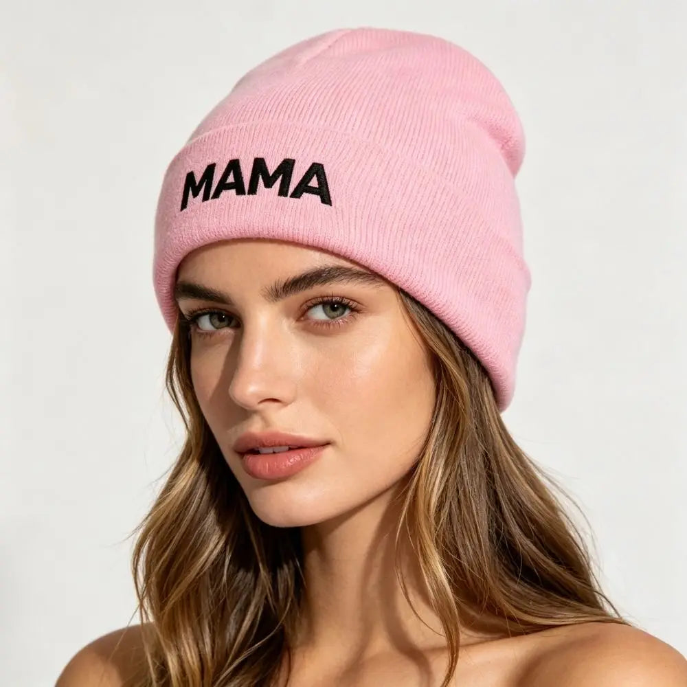 Cute Printed Family Matching Cap Parent-child Wool Knit Beanie Warm Retro Printing Knit Cap Apparel Accessories