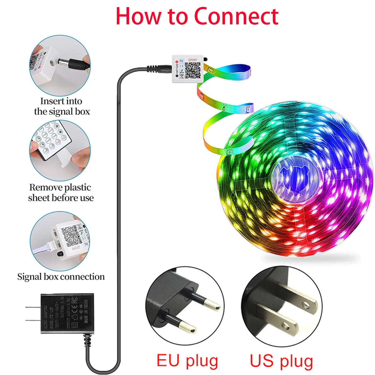 RGB LED Strip Lights for Room, 10M/20M/30M Music Sync LED Light Strip with App & Remote, 24V Flexible LED Tape for Bedroom, TV Backlight & Home Decor