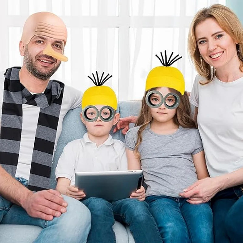 Halloween Party Costumes Little Yellow Man Cosplay Movie Cartoon Funny Dress Up Magical Thief Dad Gray Striped Scarf