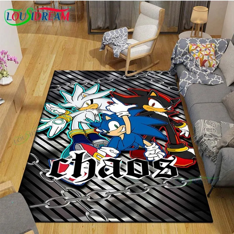 3D Cartoon Area Rug, Printed Polyester Crystal Velvet Carpet with Non-Slip Backing, Cute Kids Bedroom & Living Room Mat for Playroom, Nursery, Home & Decor
