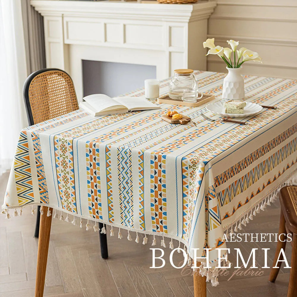 Waterproof Oil-Proof Table Cover – Plaid & Wavy Pattern PEVA-Style Plastic Tablecloth for Dining, Party, BBQ & Outdoor Use