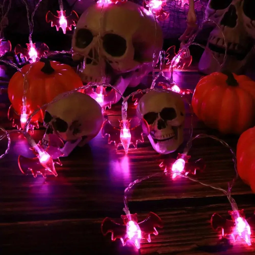Halloween Bat LED String Lights 1.5M–3M, Spooky Bat Fairy Lights for Indoor & Outdoor Decor, Haunted House, Bedroom, Yard & Halloween Party Decoration