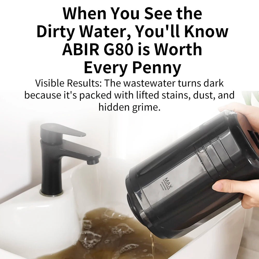 ABIR G80 Handheld Carpet & Upholstery Cleaner – 15,000Pa Wet & Dry Vacuum for Sofa, Carpet, Car & Pet Cleaning