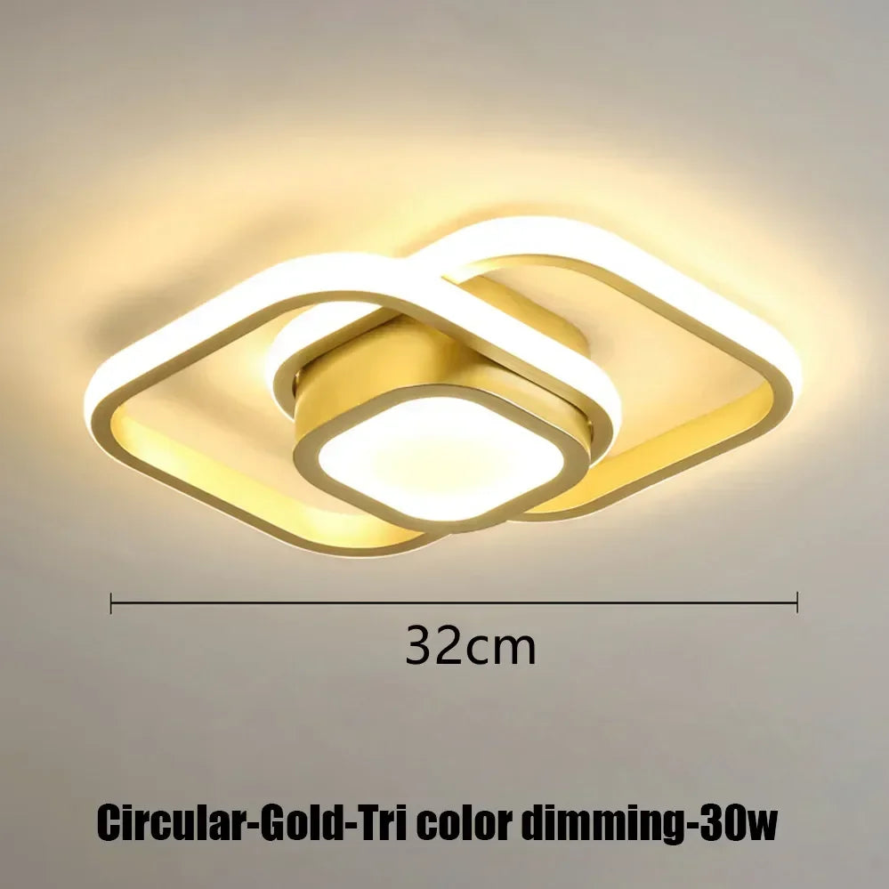 Modern LED Ceiling Light – Multi-Shape Minimalist Flush Mount Lamp with 3-Color Lighting