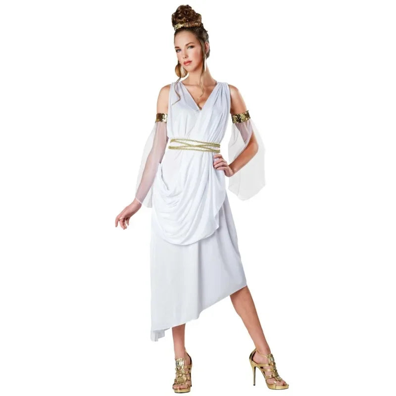 Halloween Ancient Greek Mythology Olympus Zeus Hera Costume Toga God Goddess Outfit Cosplay Ancient Egypt Cleopatra Costume