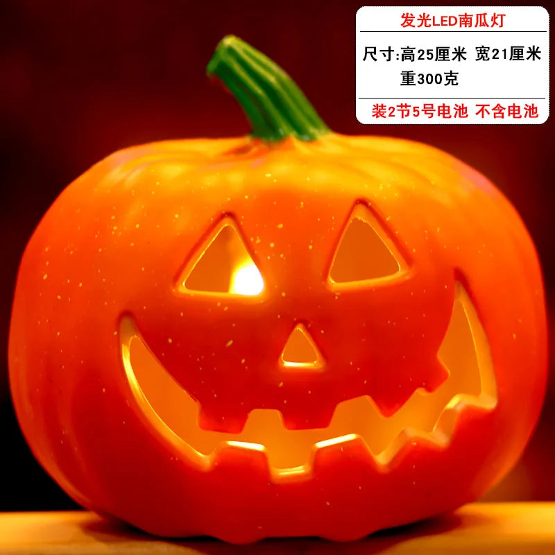1Pc Decorative Pumpkin Halloween Props Lantern Decor Pumpkin Decoration Pumpkin Light Outdoor Halloween Decoration