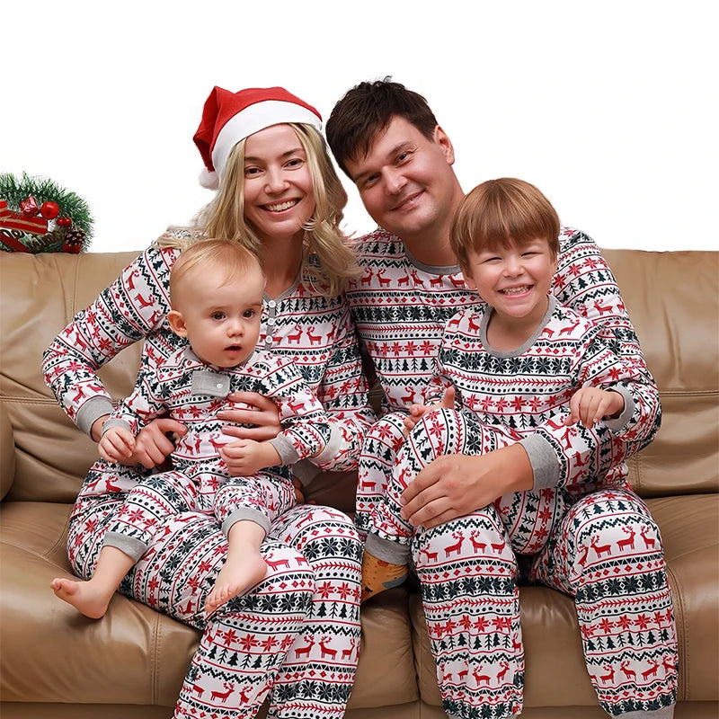 Christmas Family Matching Pajama Sets – Unisex Holiday Loungewear for Mom, Dad, Kids & Baby, Top & Pants Sleepwear