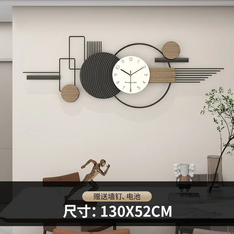 Large Modern Minimalist Wall Clock Luxury Silent Quartz Clock as Dining Room Wall Art Decor Painting for Living Room