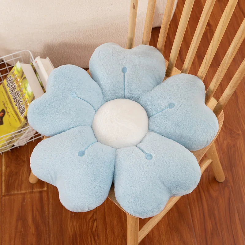 Daisy Flower Plush Cushion – Soft Decorative Flower-Shaped Pillow for Bed & Sofa, Polyester Cotton Comfort Cushion