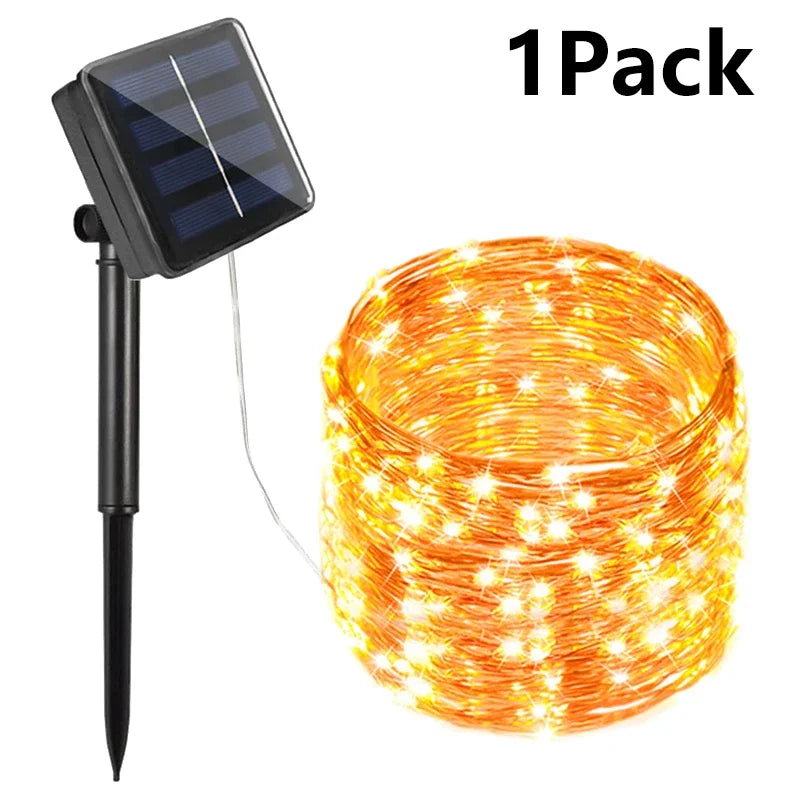 Solar String Fairy Lights 7M–32M, IP65 Waterproof LED Outdoor Garden Lights for Pathway, Patio, Wedding, Christmas, Yard & Street Decoration
