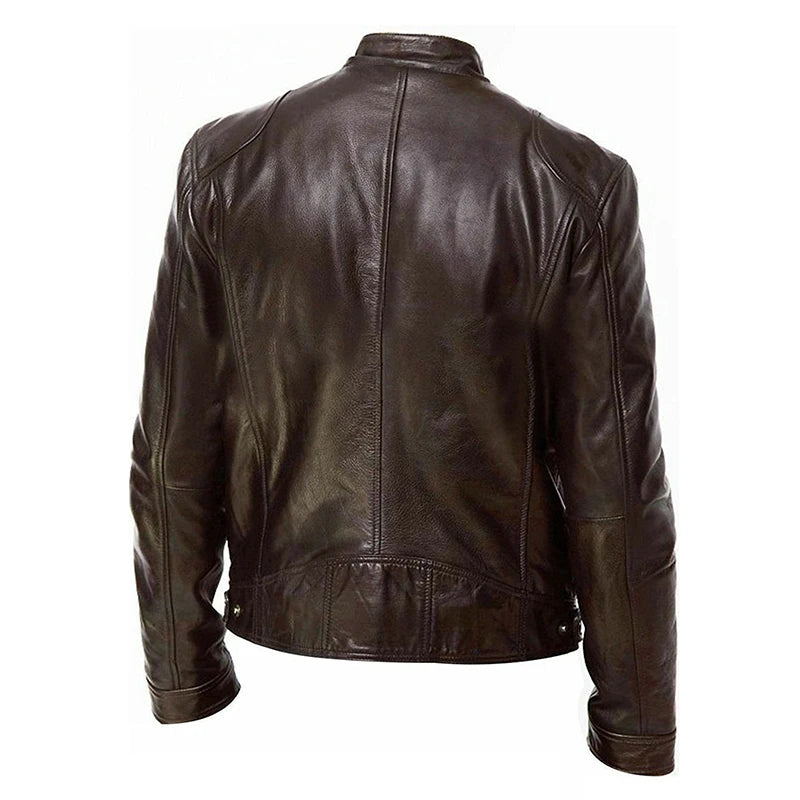 Men's Motorcycle Leather Jacket – Casual Fashion Biker Coat