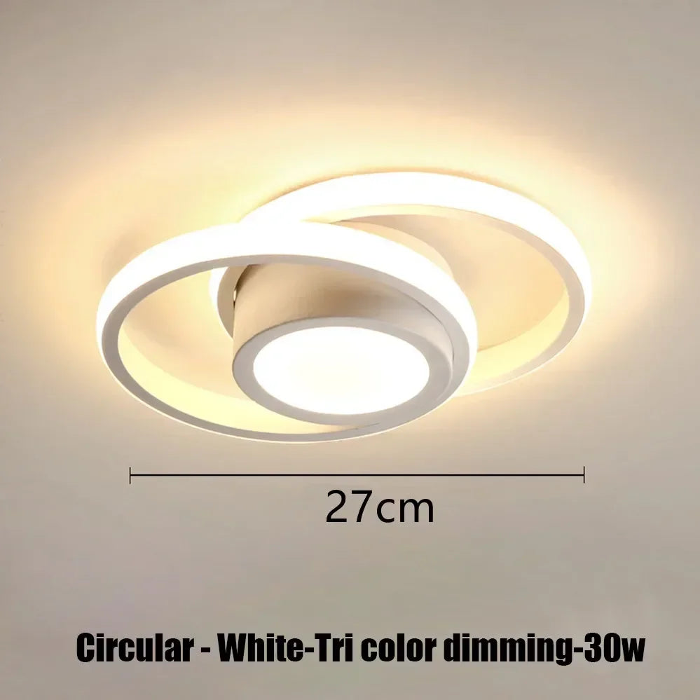Modern LED Ceiling Light – Multi-Shape Minimalist Flush Mount Lamp with 3-Color Lighting