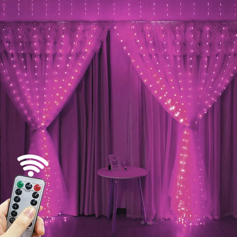 Christmas Curtain Lights 3M–6M, 8-Mode USB LED Fairy Lights with Remote Control, Silver Wire String Lights in Warm White, White & Multicolor for Wedding, Party & Home Decor