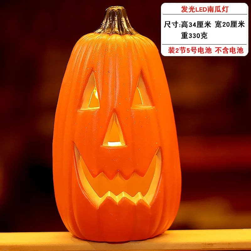 1Pc Decorative Pumpkin Halloween Props Lantern Decor Pumpkin Decoration Pumpkin Light Outdoor Halloween Decoration