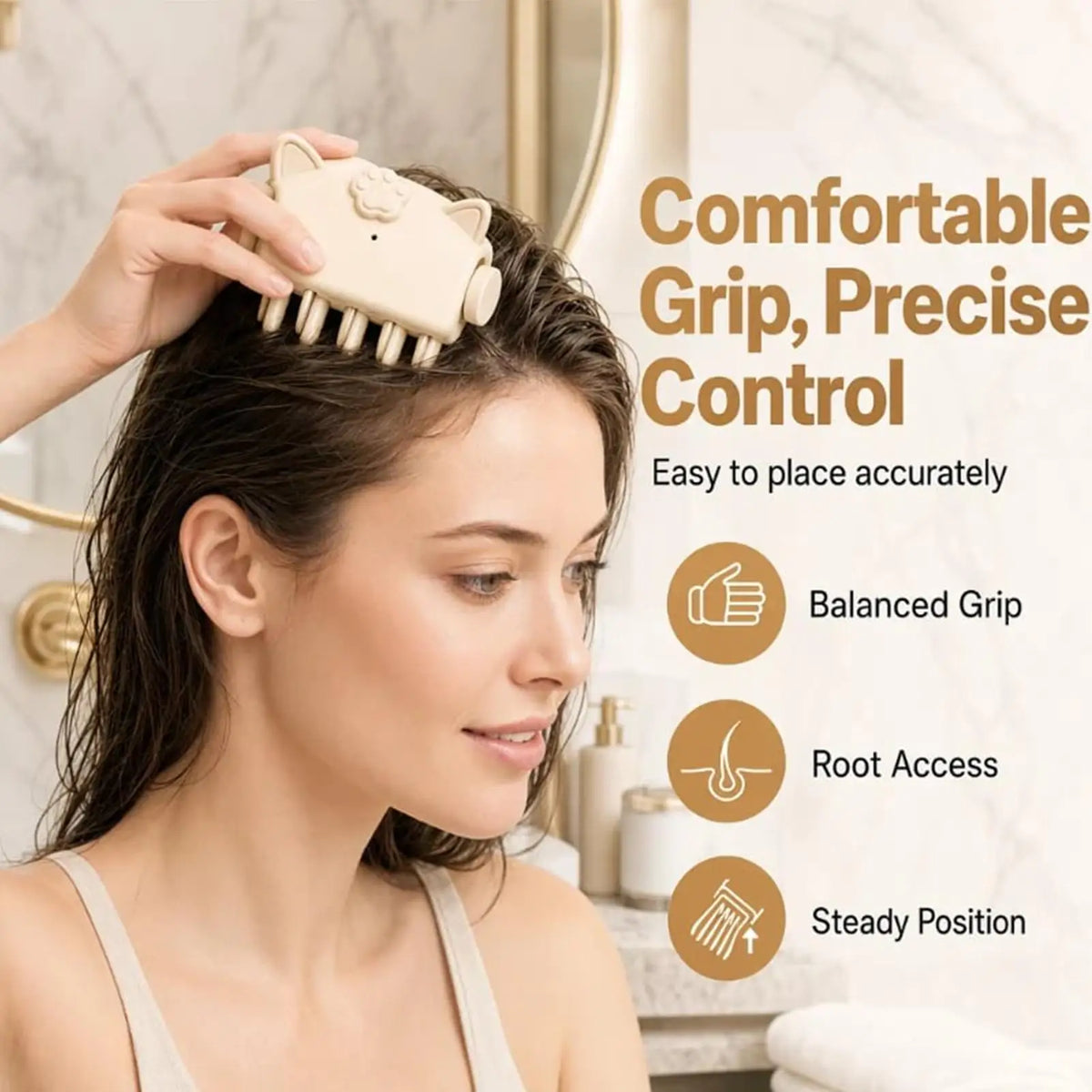 Hair Volumizing Iron 2 Heating Levels Portable Lifting Clamp Comb USB Rechargeable Cordless Volumizing Root Lifter Tool for Flat