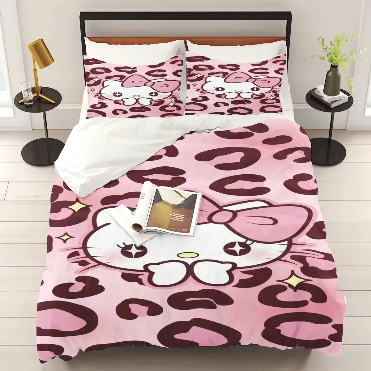 Hello Kitty Duvet Cover Set – Sanrio Printed Cartoon Bedding with Pillowcase, Cute Bedroom Decor & Christmas Gift