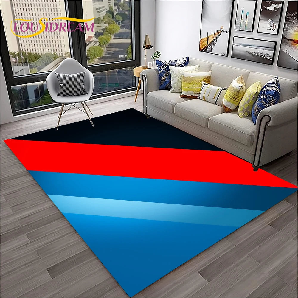 Sports Car Racing Rug, 3D Printed Cartoon Polyester Crystal Velvet Carpet with Non-Woven Backing, Kids Playroom Floor Mat for Bedroom, Living Room & Home Decor