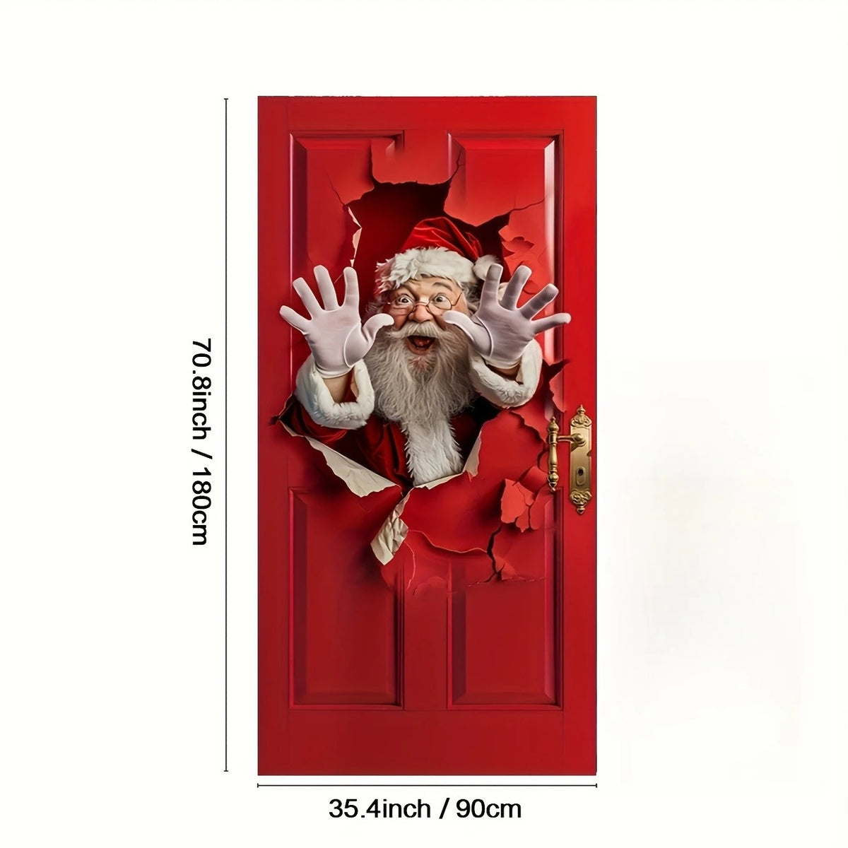 Christmas Door Hanging Banner, 2D Santa Claus Polyester Backdrop with Fun Christmas Designs, Festive Party Wall Decor for Home, Garden, Entryway & Holiday Celebrations