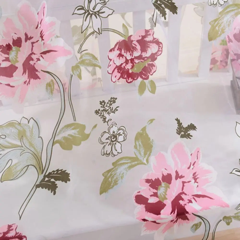Floral Peony Sheer Tulle Curtains, 3D Embroidered Polyester Voile Window Curtain, Elegant Translucent Drapes for Living Room, Bedroom, Hotel & Home Decor