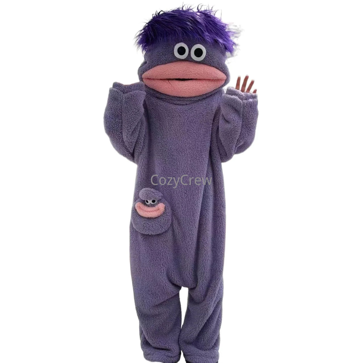 Funny Cute Wide Mouth Fish Cartoon Onesie Pajamas Thick Coral Fleece Couple Homewear Men Women Autumn Warm Loose Sleep Costume
