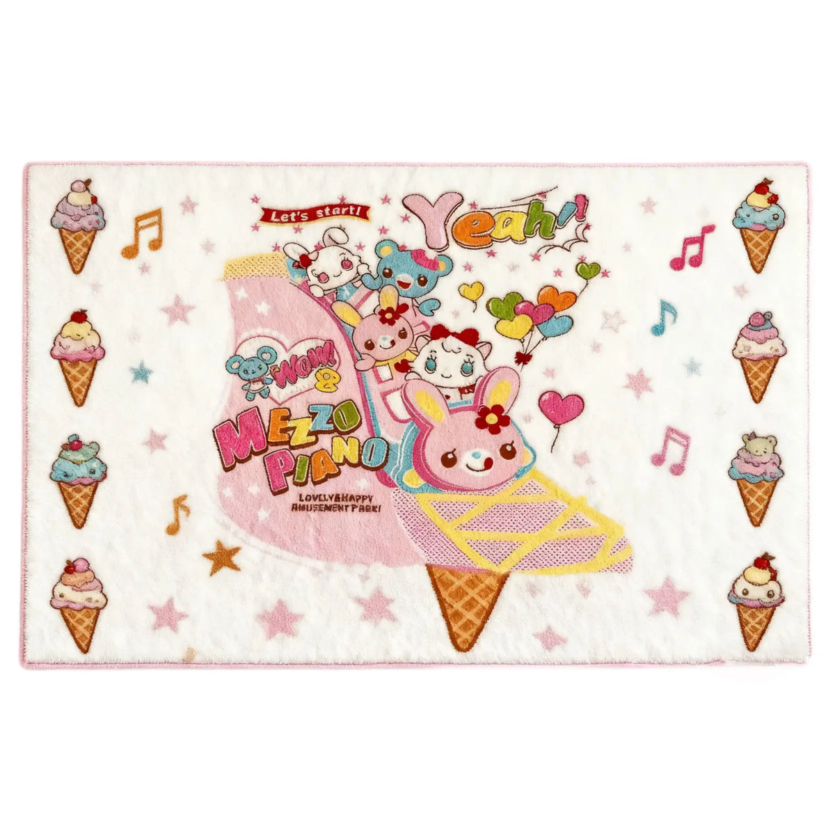 Japanese Cartoon Plush Bedside Rug, Soft Polyester Floor Mat for Bedroom, Living Room, Sofa & Coffee Table, Cute All-Season Home Decor Carpet