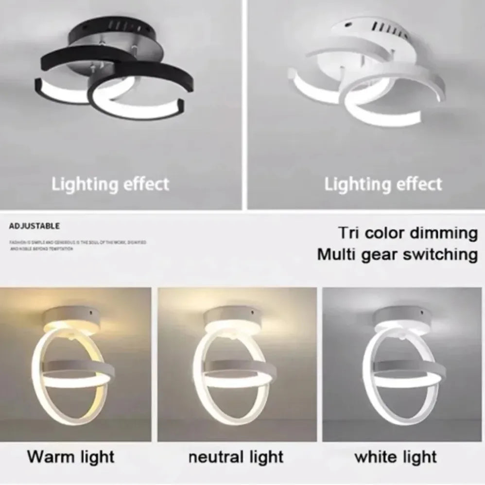 Modern LED Ceiling Light – Multi-Shape Minimalist Flush Mount Lamp with 3-Color Lighting