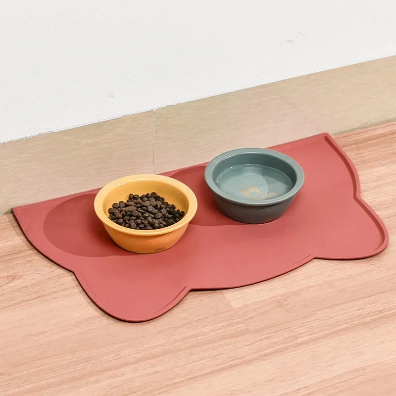 Pet Placemat Feeding Mat for Cats and Dogs Waterproof Leakage Food with Nonspill Nonslip Easy to Clean Silicone Placemats
