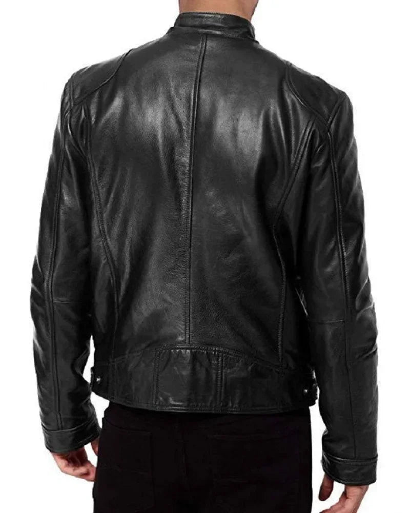 Men's Leather Jacket Bomber Motorcycle Biker Pu Leather Casual Loose