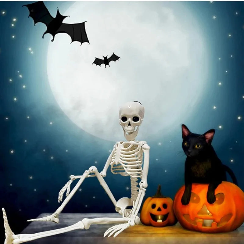 Happy Halloween Modeling Humanoid Skeleton Decorative Props Haunted House Home Bedroom Balcony Decoration Party DIY Supplies