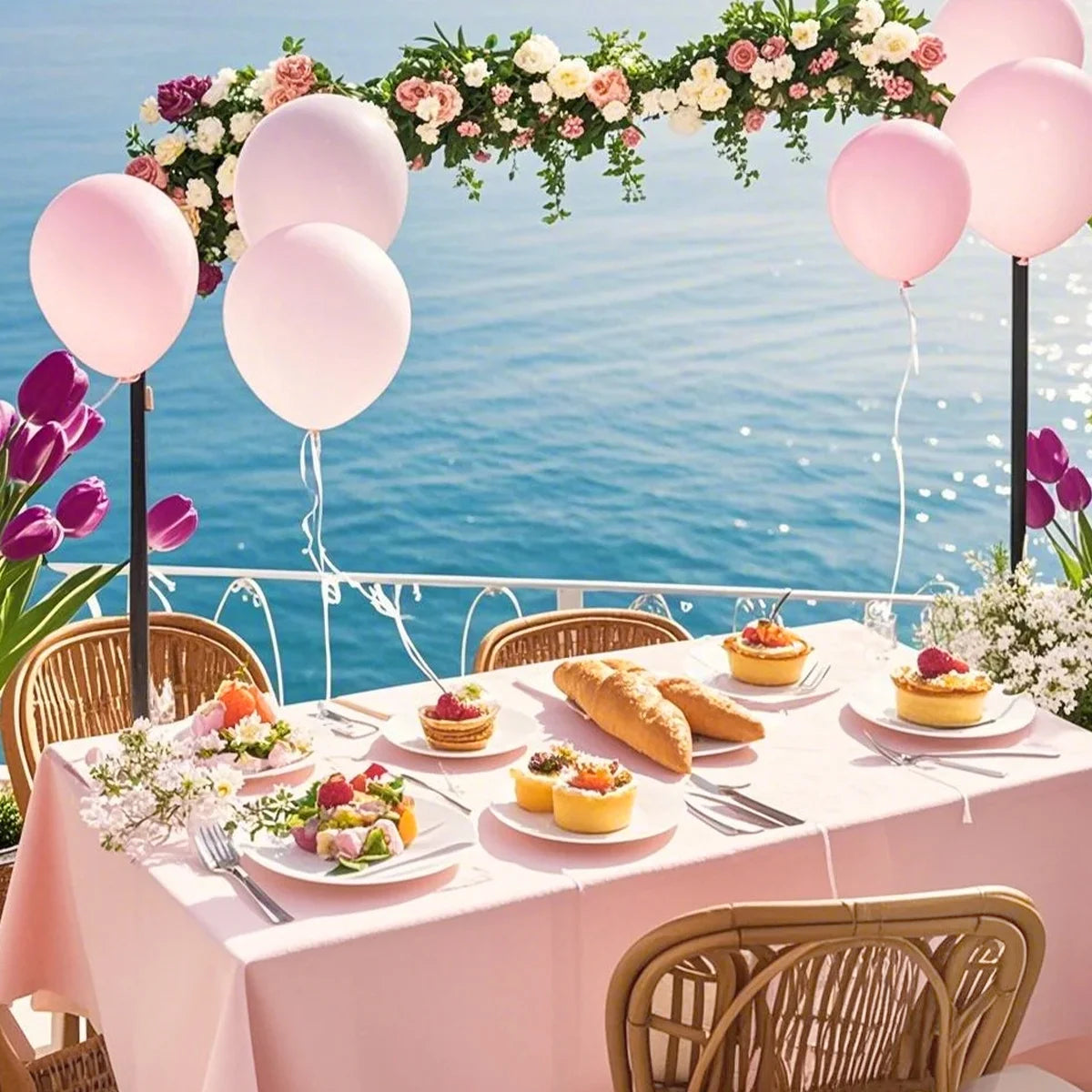 Pink Plastic Tablecloth 183×137cm, Solid Color Disposable Table Cover for Wedding, Birthday Party & Girls’ Party Decor, Dining Table Decoration & Event Supplies