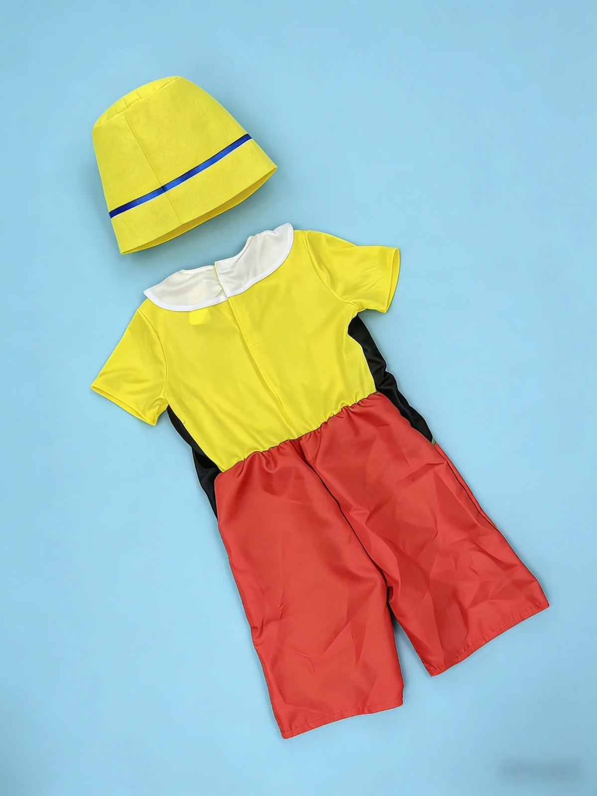 Halloween Boys Cartoon Character Costume Set, Kids Cosplay Outfit with Yellow Bucket Hat
