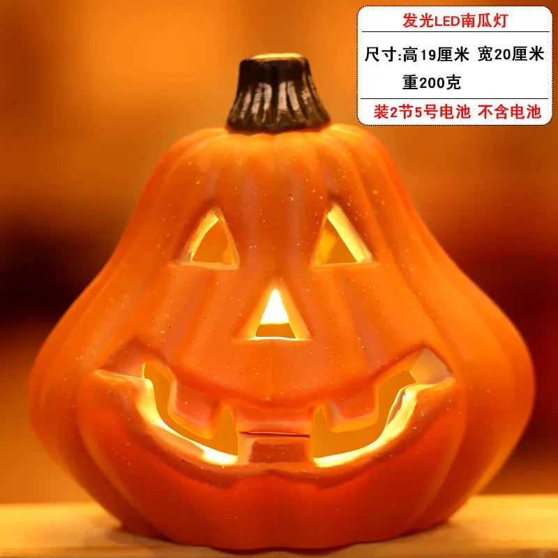 1Pc Decorative Pumpkin Halloween Props Lantern Decor Pumpkin Decoration Pumpkin Light Outdoor Halloween Decoration