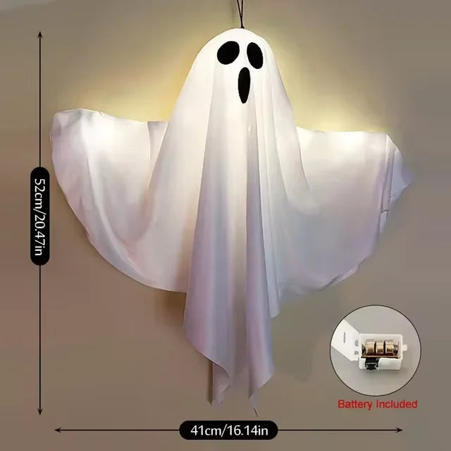 New LED Glow Ghost Party Halloween Decoration for Home Indoor Outdoor Haunted House Bar Hanging Horror Props with Lights